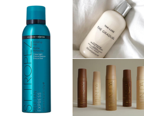 best tanning products cover photo collage