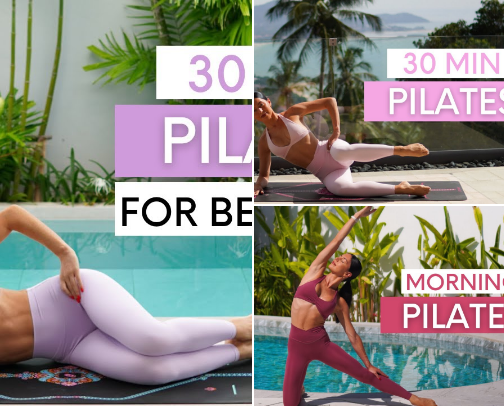 at-home workouts that actually work :) cover photo collage