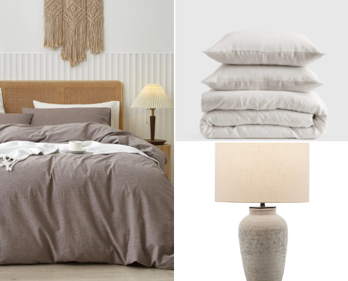 my top picks for a cozy, natural bedroom 🪴 cover photo collage