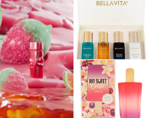 Perfumes: different notes in every bottle cover photo collage