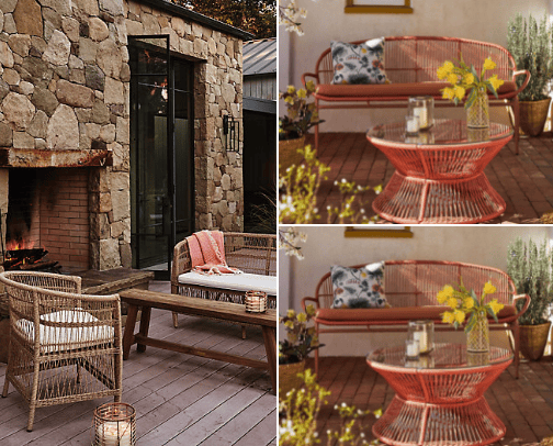 Outdoor furniture cover photo collage