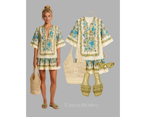 OOTD #929 WOMEN'S FASHION ALEMAIS FLORAL PRINT DRESS cover photo collage
