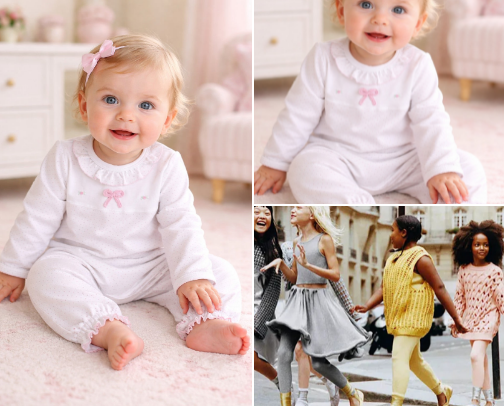Very luxurious children's clothing cover photo collage