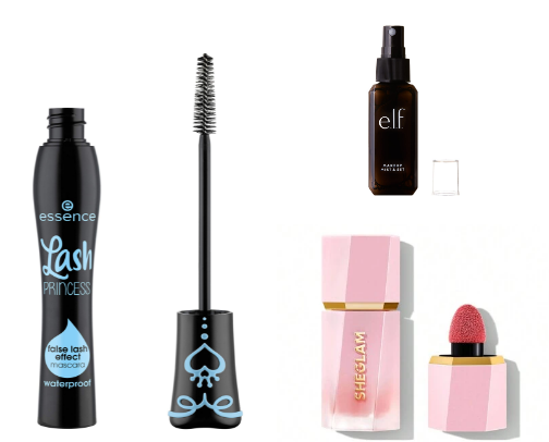 Low cost make-up products cover photo collage