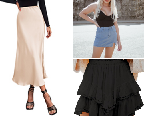 Skirts are hot trend cover photo collage