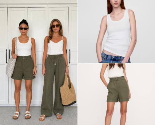 Summer Outfit Ideas: Olive + White cover photo collage