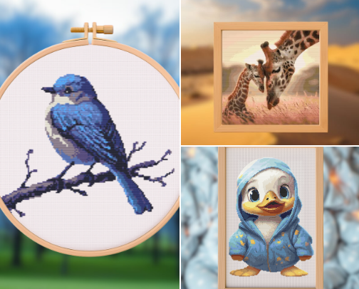 Animal, Sealife, Insects, Birds Cross Stitch Patterns cover photo collage