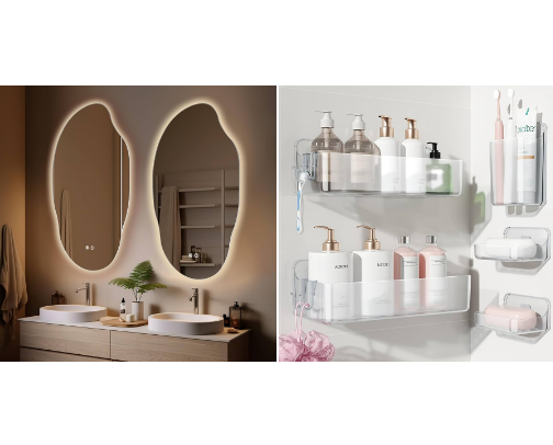 Bathroom decor and orginization cover photo collage