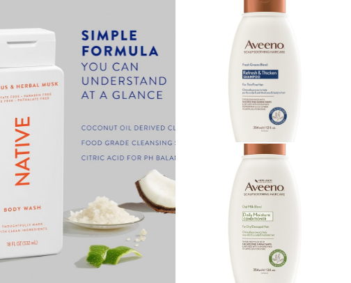 Clean, vanilla shower routine cover photo collage
