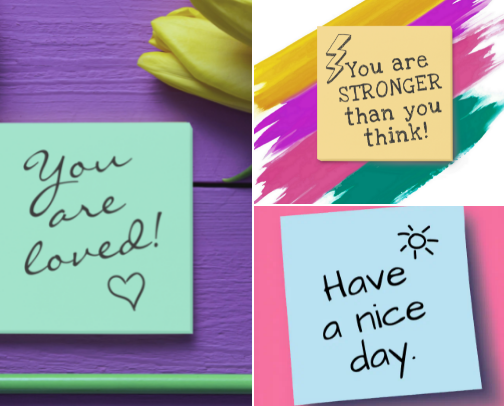 Inspirational and Motivational Positive Post-it Notes! cover photo collage