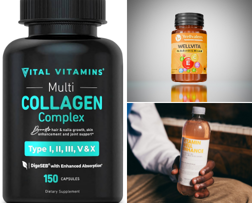 vitamins and other products cover photo collage