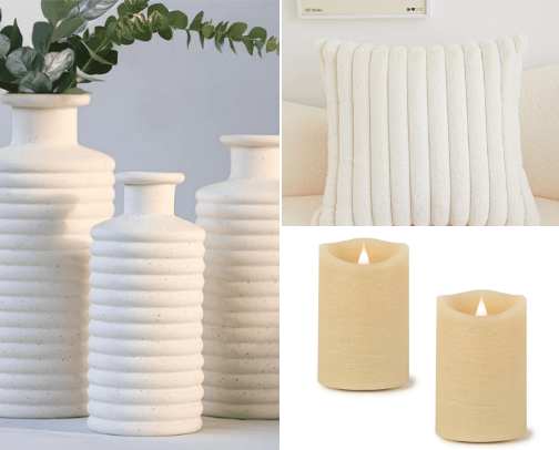 Cozy & Cream aesthetic as the weather begins to cool cover photo collage