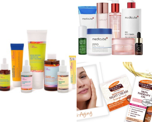Skin Care Items cover photo collage