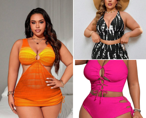 Cute unique plus size beach wear and swimming suits❤️ cover photo collage