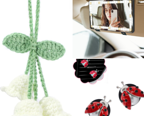 Car accessories for the girls cover photo collage