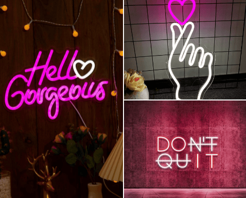 My new custom neon Sign list from etsy & amazon & shein!! cover photo collage