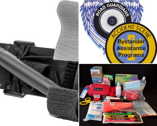 Items for your motorcycle's first aid kit cover photo collage