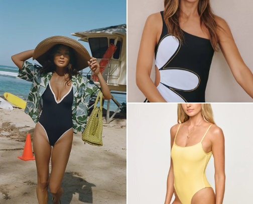 One piece swimsuits for women cover photo collage