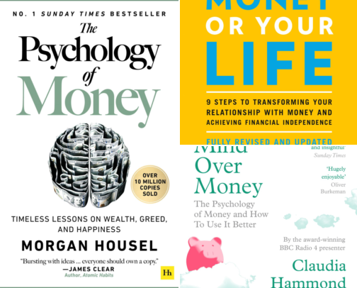 Money Books That Rewired My Brain and Killed My Shopping Habit cover photo collage
