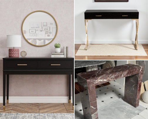 Luxe Console Table That Elevate Compact Entryways. cover photo collage
