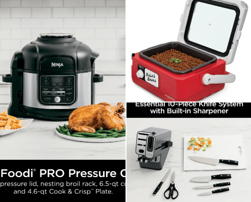 Cookware and kitchen gadgets cover photo collage