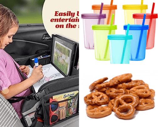 Children road snacks/supplies cover photo collage