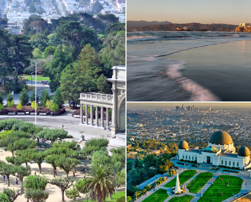 Favorite indoor and outdoor spots in California cover photo collage
