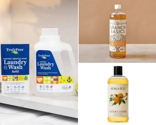 My non/low-tox cleaning supplies! cover photo collage