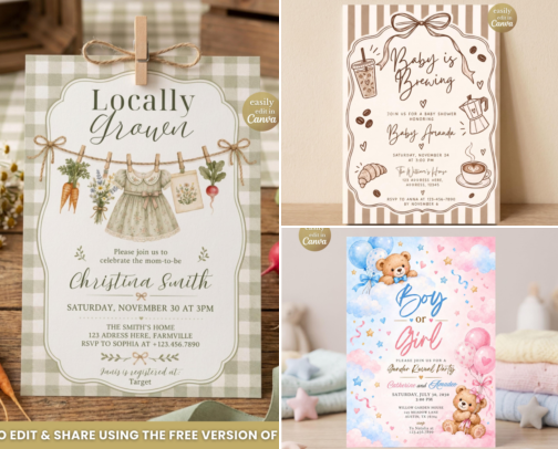 Baby Shower Invitations cover photo collage