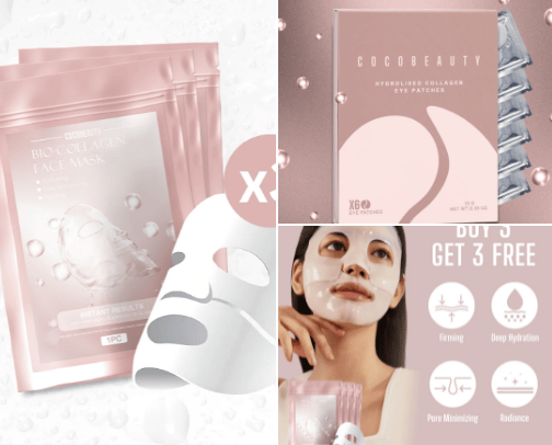 My favorite viral collagen mask cover photo collage