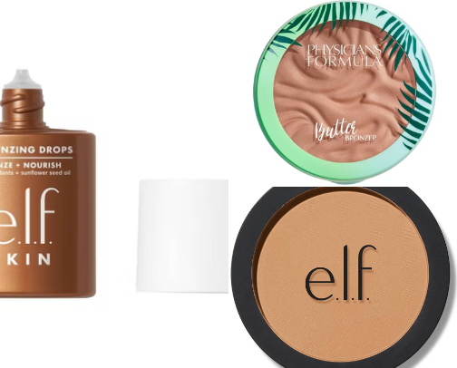 Contour, licquid contours and bronzer cover photo collage