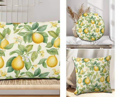 Mediterranean Lemon Blossoms Home Decor cover photo collage