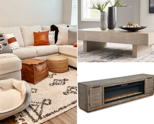 “Le Salon: Your Ultimate Living Room Sanctuary” cover photo collage