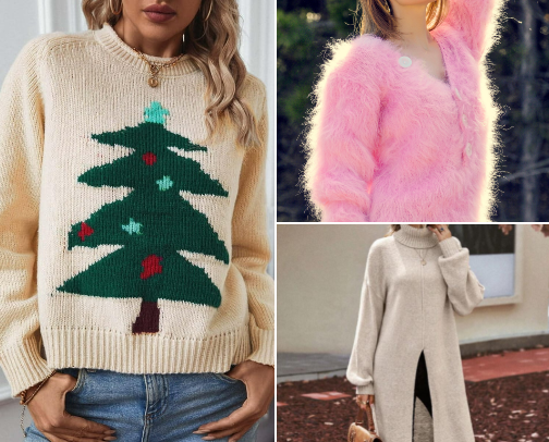 Oversized sweaters for women cover photo collage