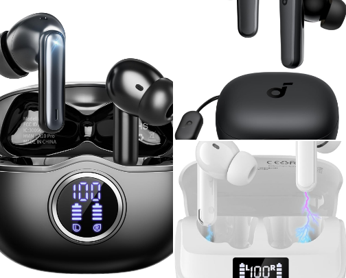 Earpods...earphones...headphones...that is suitable for use anywhere in the gym, at home, in the office cover photo collage
