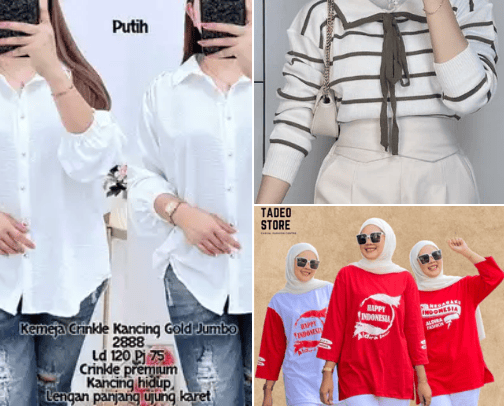 Pakaian wanita cover photo collage