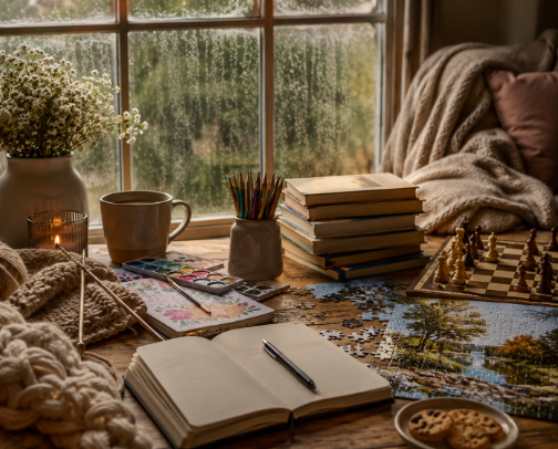 Rainy Day Activities That Don't Involve Screens cover photo collage
