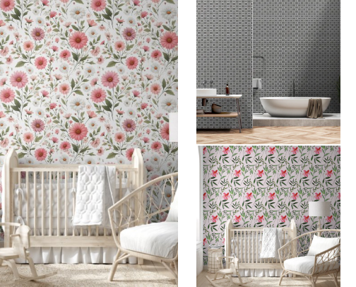 Peel, Stick, Smile: Fun Wallpaper for Every Room! cover photo collage