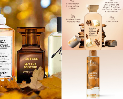 Essential fall perfumes and etc. 🧡✨️| for the girls who want the scent of autumn 🍂 cover photo collage