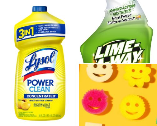 Cleaning products cover photo collage