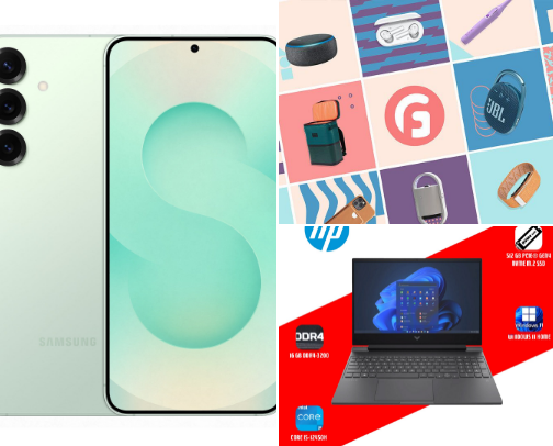 Must-Have Tech Pickups: Sparks curiosity and encourages browsing. cover photo collage