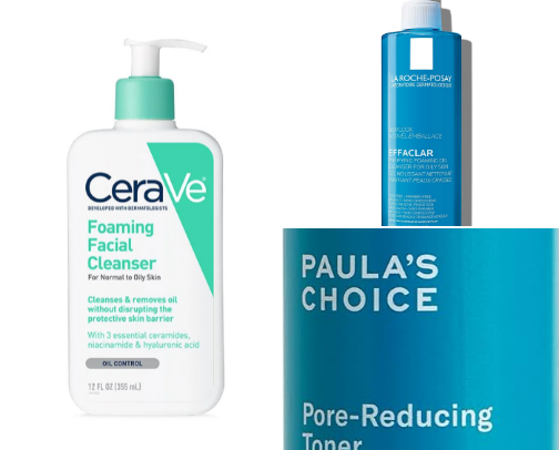 Skin care for Oily skin-the best products that reduces sebum cover photo collage