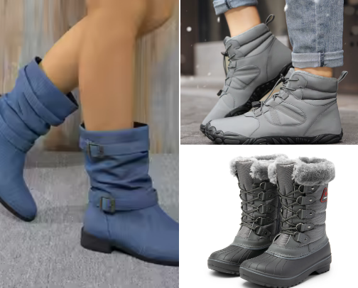 WINTER shoes cover photo collage