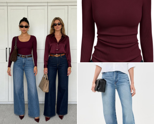 Color Pairing Ideas: Burgundy + Denim cover photo collage