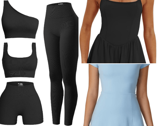 Affordable workout clothes cover photo collage