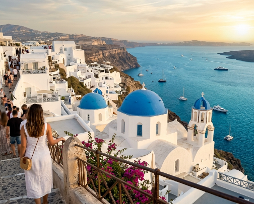 My dream Santorini 3-day itinerary & aesthetic spots ✨ cover photo collage