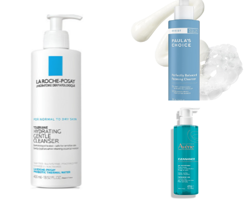 Skincare products for stubborn acne and texture cover photo collage