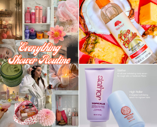 Everything Shower 101: your guide to an overnight glow up ✨🎀🚿 cover photo collage