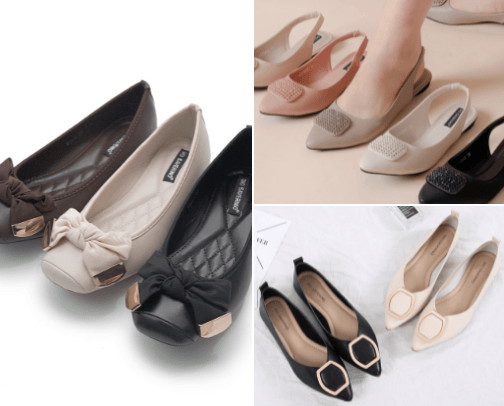 Women shoes/Flat shoes cover photo collage