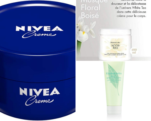 Shower and body products cover photo collage